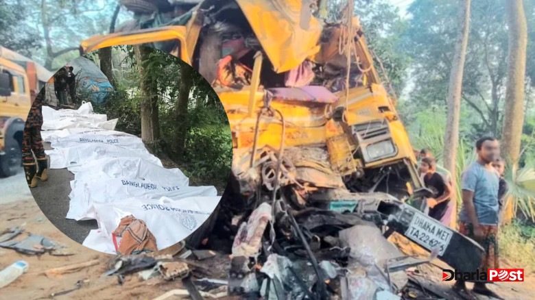 নাটোরে বাস-ট্রাকের মুখোমুখি সংঘর্ষে নিহত ১৪, আহত অন্তত ২৫